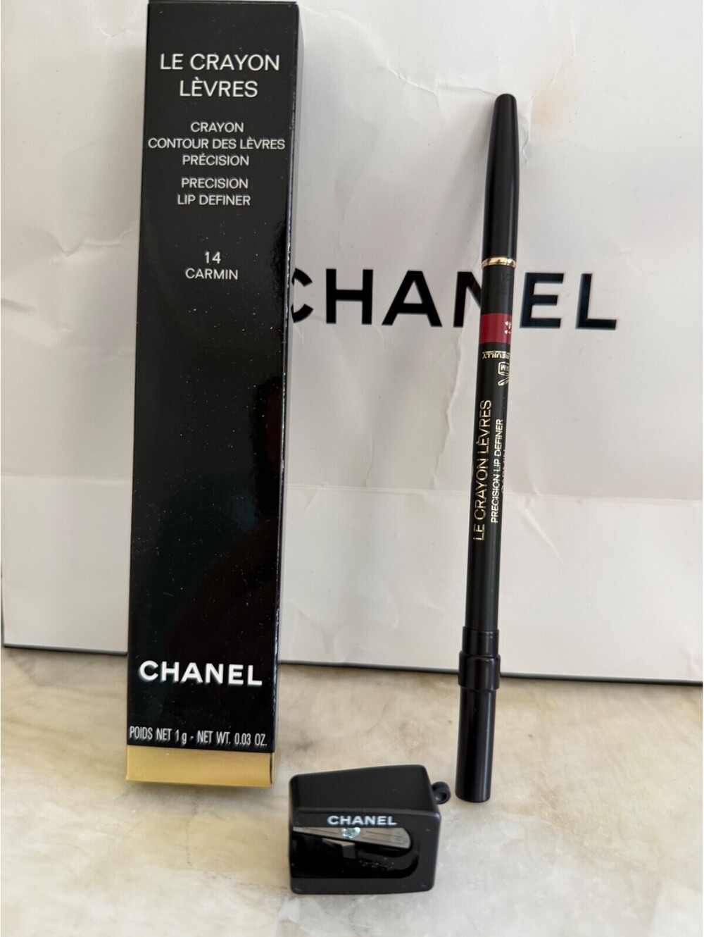 Chanel Le Crayon Lèvres Precision Lip Definer 14 CARMIN - Discontinued HTF NIB
